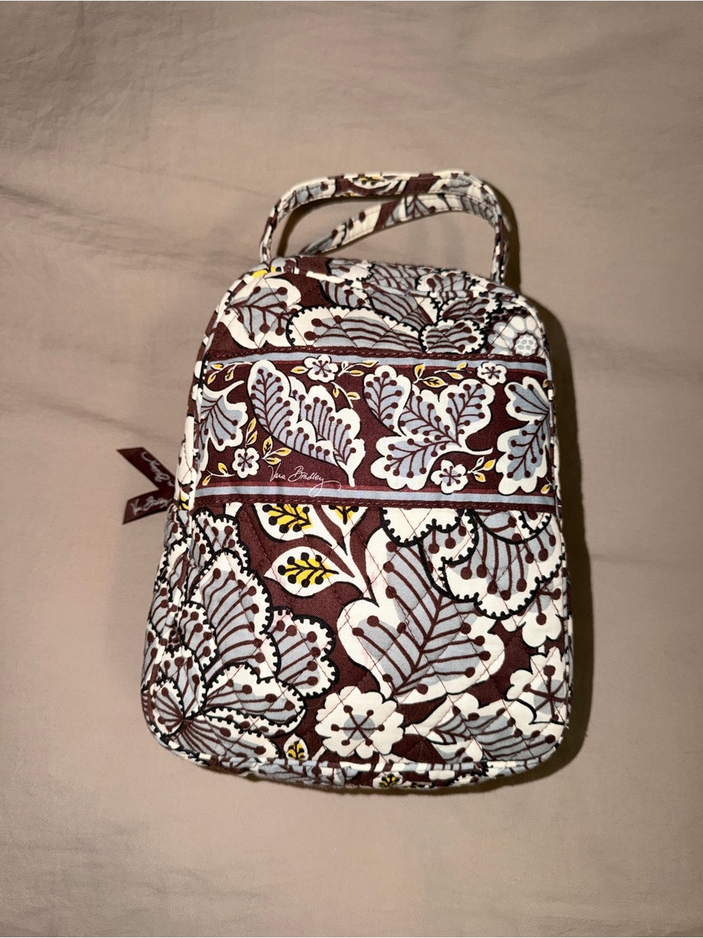 Vera Bradley Y2k brown & blue Floral Quilted lunch sack 2009-2010
